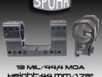 Тактический кронштейн SPUHR D34мм для установки на Picatinny, H44мм, наклон 13MIL/44.4MOA (SP-4808)