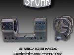 Тактический кронштейн SPUHR D34мм для установки на Picatinny, H38мм, наклон 3MIL/10.3MOA (SP-4302)